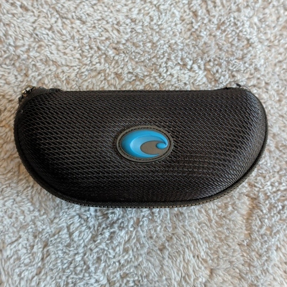 Costa Del Mar Black Zippered Sunglasses Case Blue Clamshell Protective
